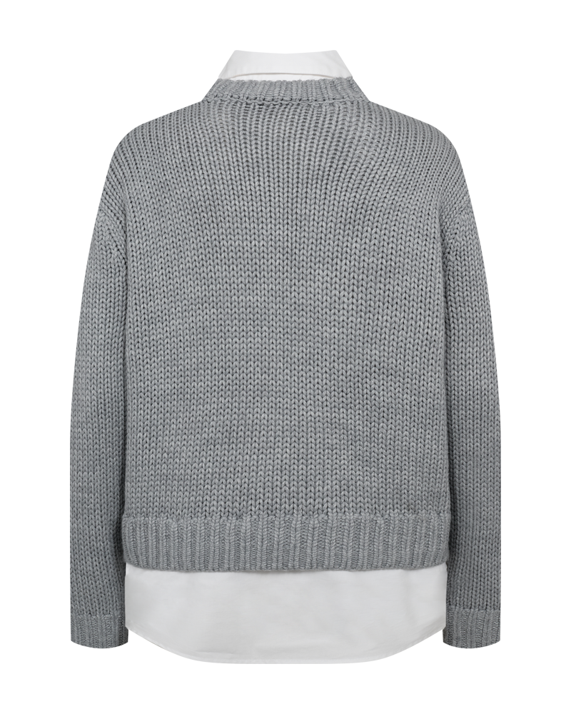 CMYASMIN – GROB GESTRICKT PULLOVER IN GRAU