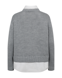CMYASMIN – GROB GESTRICKT PULLOVER IN GRAU