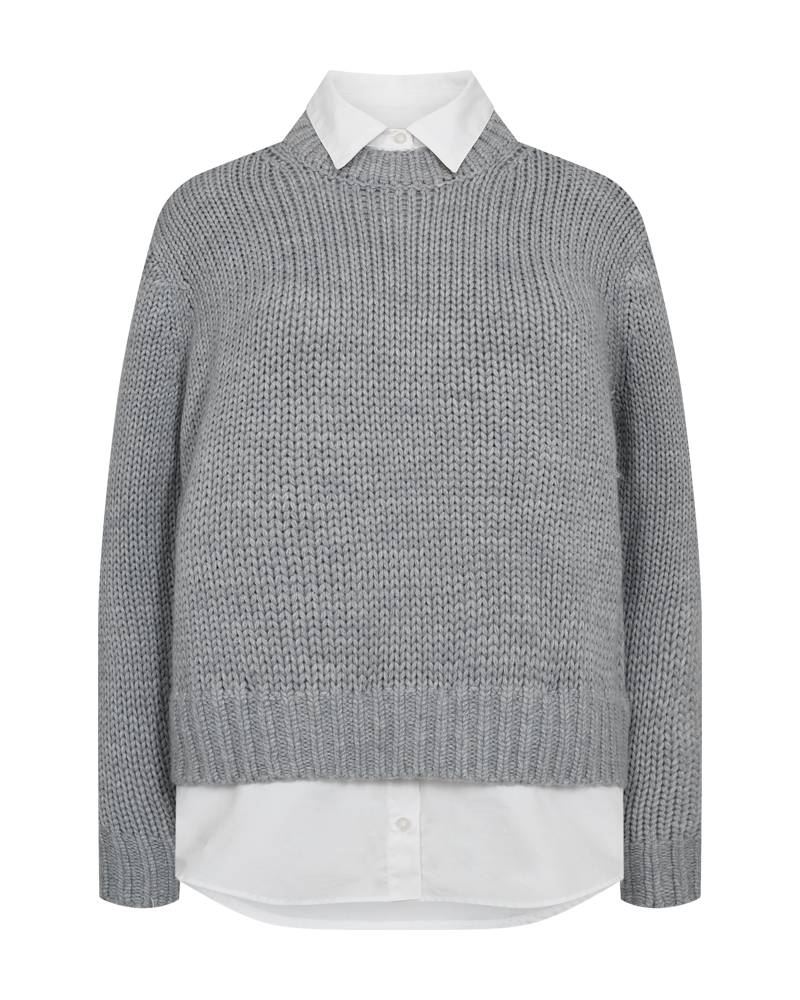 CMYASMIN – GROB GESTRICKT PULLOVER IN GRAU