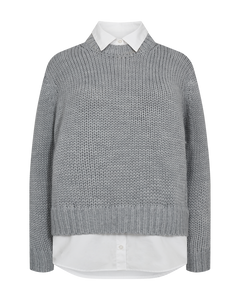CMYASMIN – GROB GESTRICKT PULLOVER IN GRAU