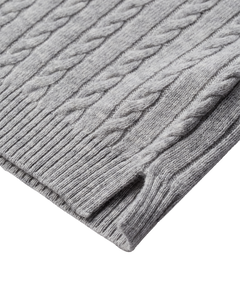 CMCASHA – KABELSTRICK-PULLOVER MIT GESTICKTEM LOGO-DETAIL IN GRAU