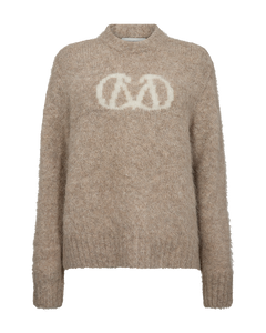 CMKATE – GESTRICKT PULLOVER MIT LOGO-DETAIL IN BEIGE