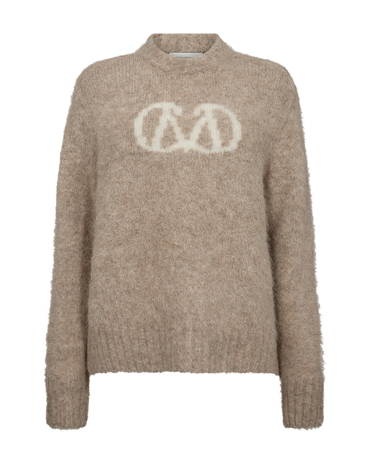 CMKATE – GESTRICKT PULLOVER MIT LOGO-DETAIL IN BEIGE
