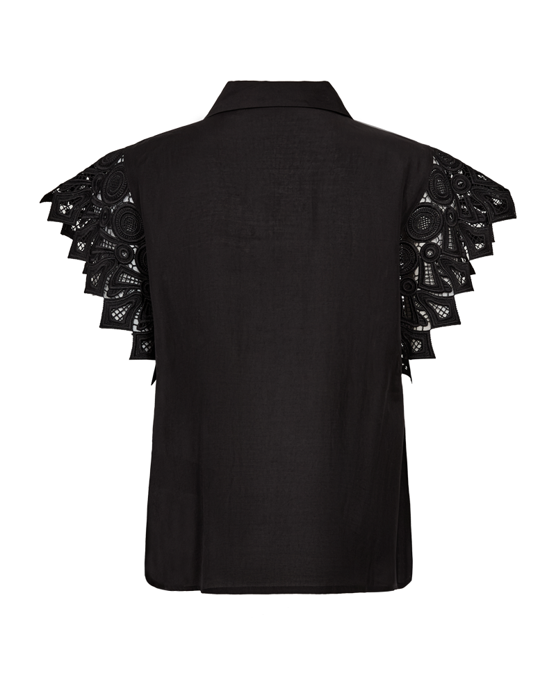 CMMOLLY – HEMD MIT CUT-AND-SEW-SPITZE IN SCHWARZ