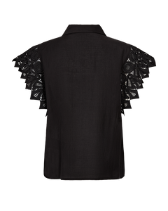 CMMOLLY – HEMD MIT CUT-AND-SEW-SPITZE IN SCHWARZ