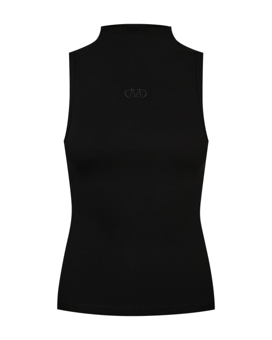 CMSIV - TOP MIT GESTICKTEM LOGO-DETAIL IN SCHWARZ