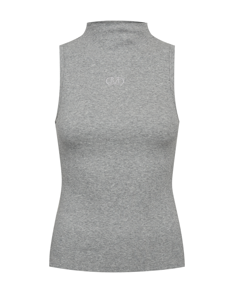 CMSIV – TOP MIT GESTICKTEM LOGO-DETAIL IN GRAU