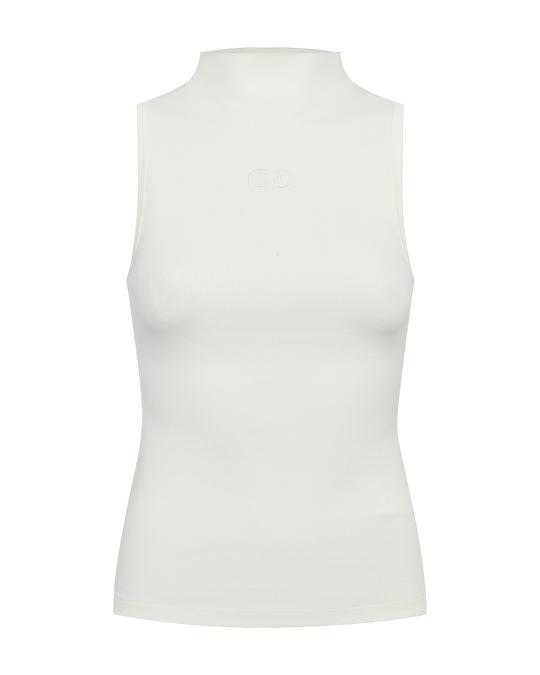 CMSIV - TOP MIT GESTICKTEM LOGO IN WOLLWEISS