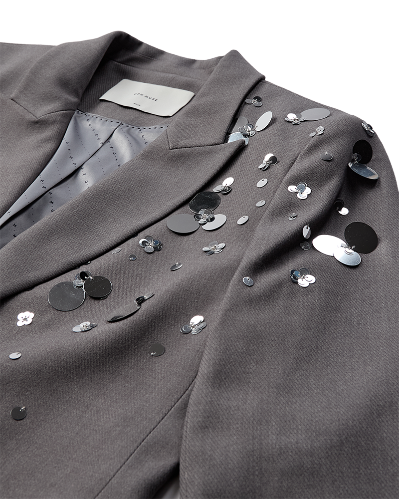CMTAILOR – BLAZER MIT PAILLETTEN UND PERLEN IN GRAU