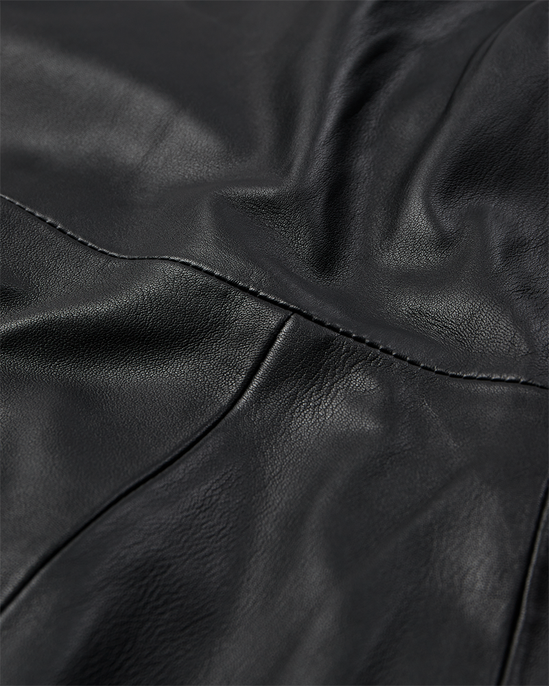 CMBARON - LEDERKLEID IN SCHWARZ