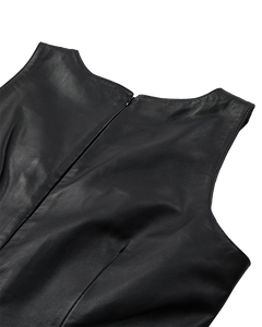 CMBARON - LEDERKLEID IN SCHWARZ