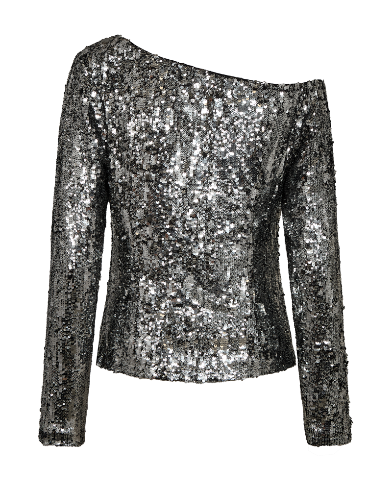 CMSEQUINCE - BLUSE MIT PAILLETTEN IN GRAU