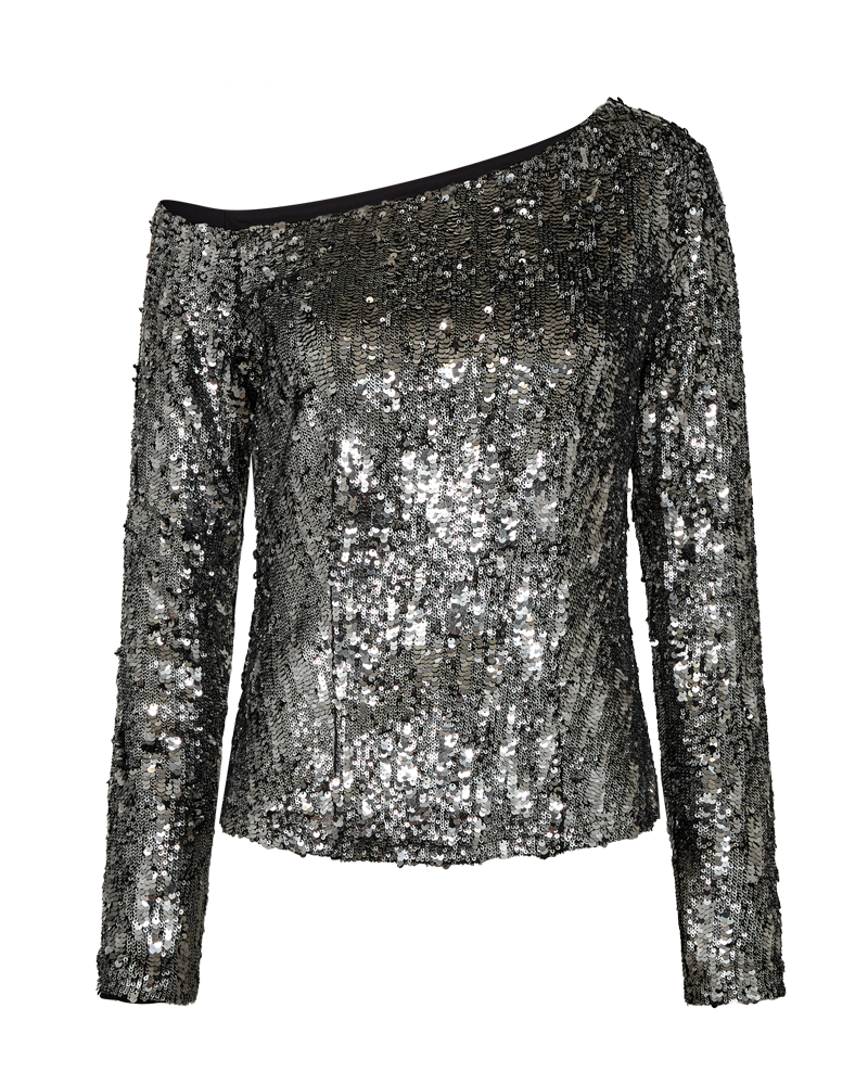 CMSEQUINCE - BLUSE MIT PAILLETTEN IN GRAU