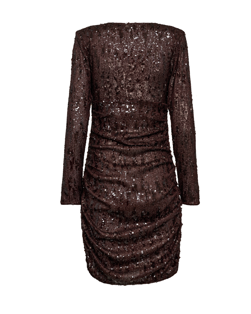 CMSEQUINCE – KLEID MIT PAILLETTEN IN BRAUN