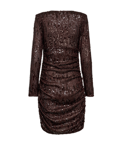 CMSEQUINCE – KLEID MIT PAILLETTEN IN BRAUN