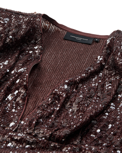 CMSEQUINCE – KLEID MIT PAILLETTEN IN BRAUN