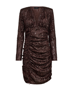 CMSEQUINCE – KLEID MIT PAILLETTEN IN BRAUN