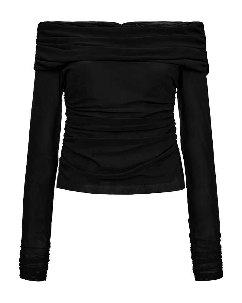 CMMEJSE - OFF-SHOULDER BLUSE IN SCHWARZ
