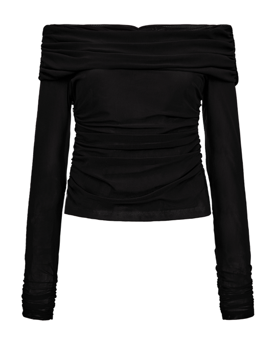 CMMEJSE - OFF-SHOULDER BLUSE IN SCHWARZ