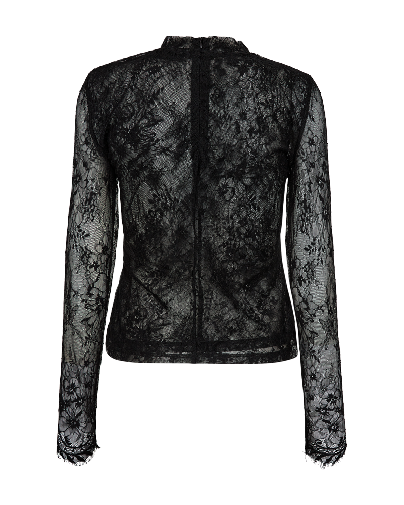 CMLEA - BLUSE MIT SPITZE IN SCHWARZ