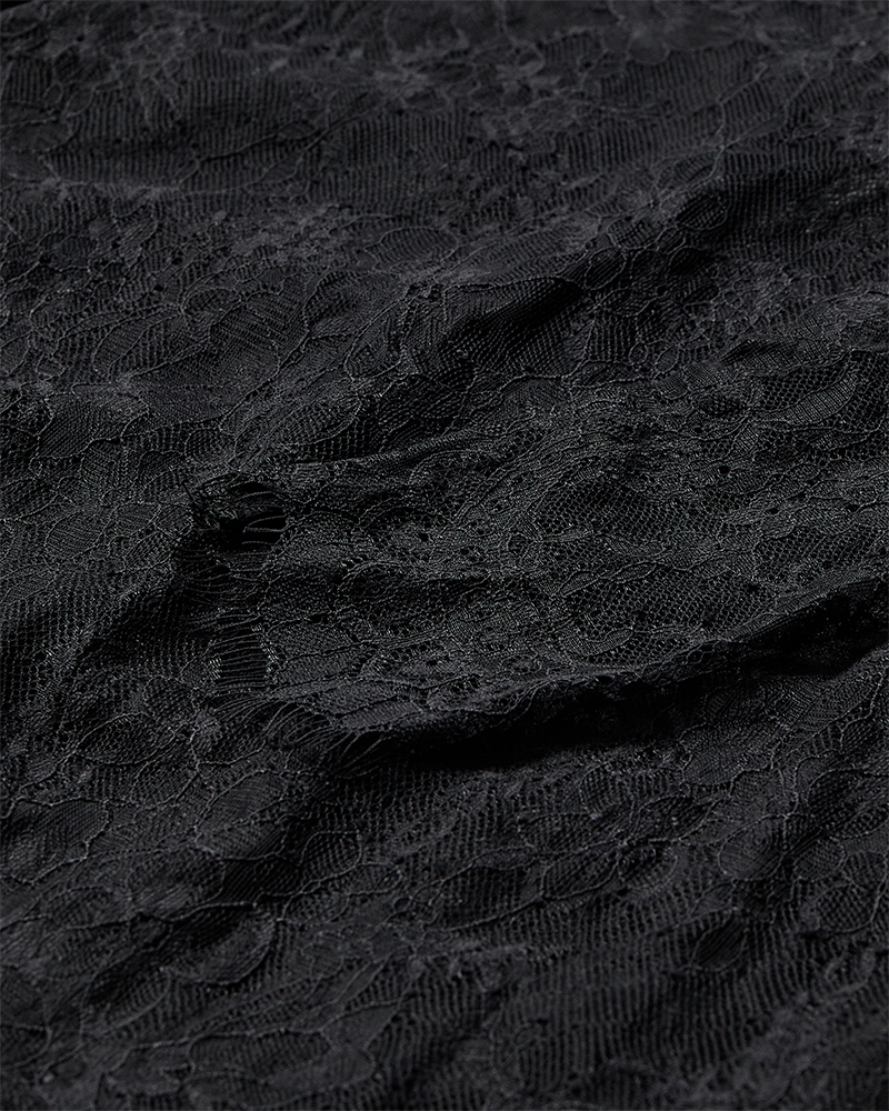 CMLEA - BLUSE MIT SPITZE IN SCHWARZ
