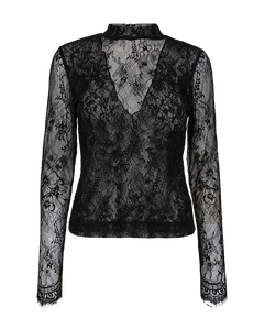 CMLEA - BLUSE MIT SPITZE IN SCHWARZ