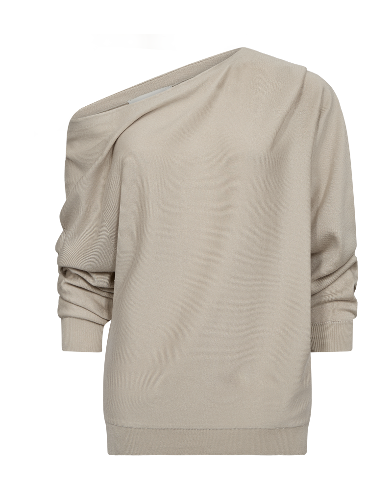 CMVERAN – OFF-SHOULDER PULLOVER IN BEIGE