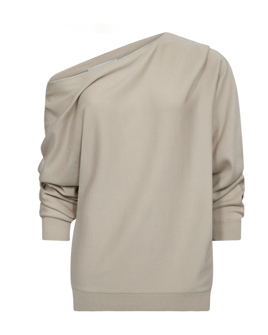 CMVERAN – OFF-SHOULDER PULLOVER IN BEIGE
