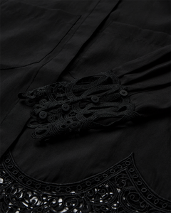 CMMOLLY - SHIRT MIT SPITZENBESATZ IN SCHWARZ