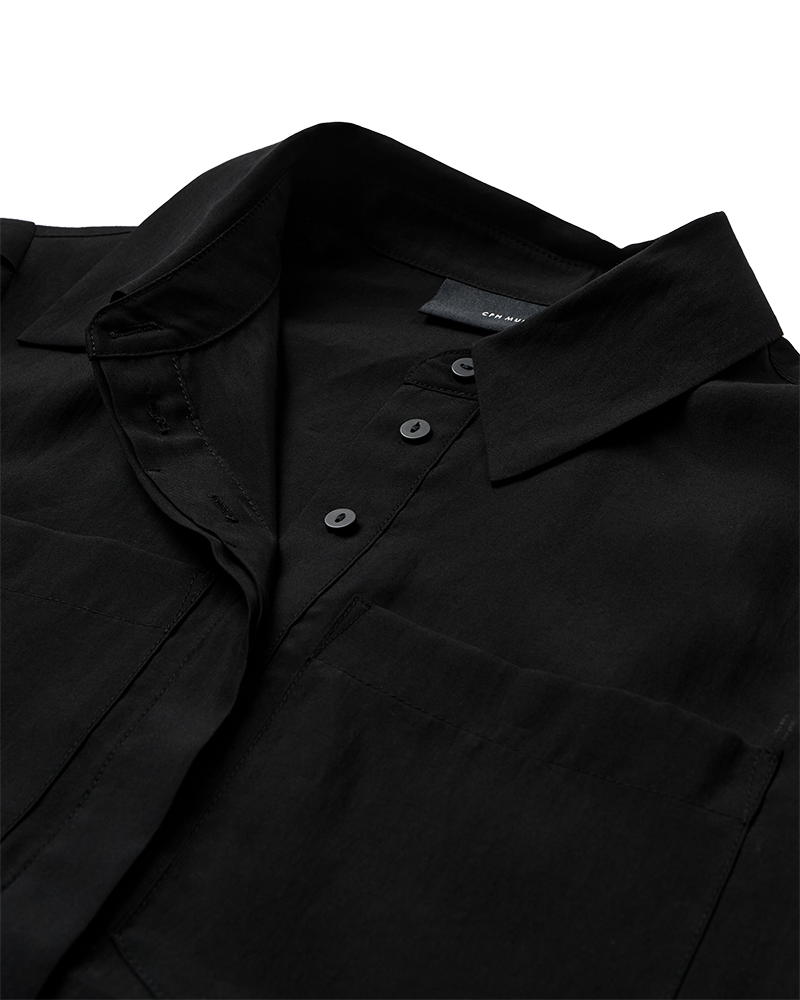 CMMOLLY - SHIRT MIT SPITZENBESATZ IN SCHWARZ