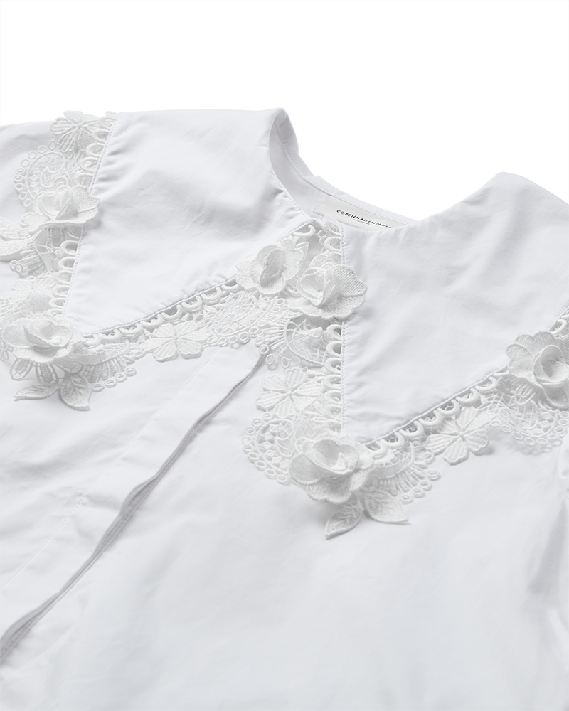 CMSHIRLEY - HEMD MIT BLUMENDETAILS IN WEISS