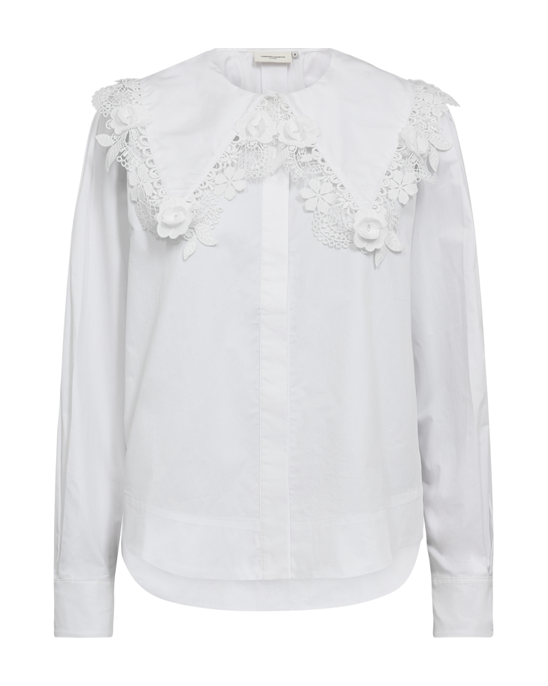CMSHIRLEY - HEMD MIT BLUMENDETAILS IN WEISS