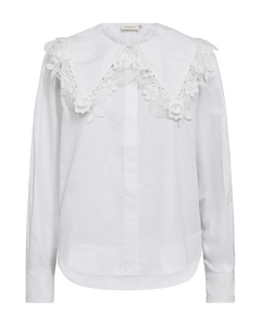 CMSHIRLEY - HEMD MIT BLUMENDETAILS IN WEISS