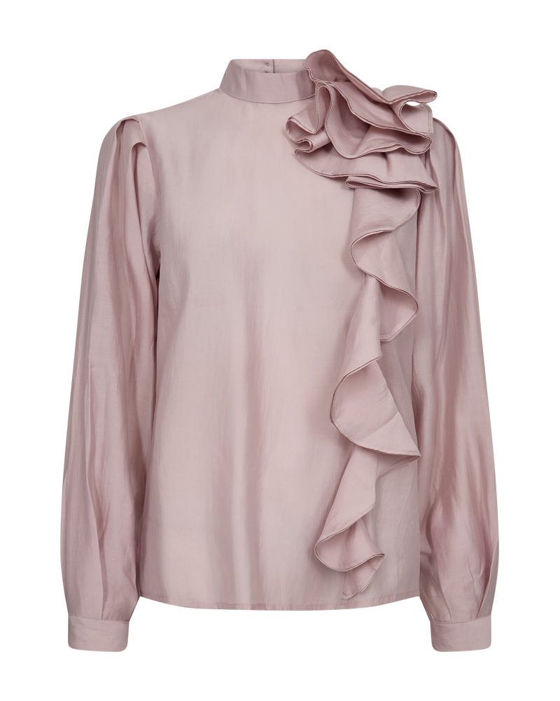 CMMOLLY - BLUSE MIT RÜSCHEN IN VIOLETT