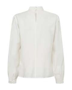 CMMOLLY – BLUSE MIT VOLANTEN IN WOLLWEISS