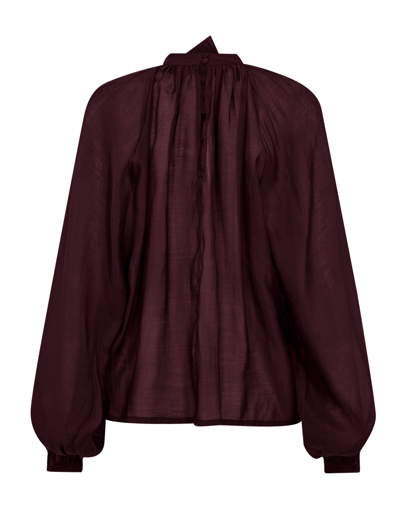 CMTILLY – BLUSE MIT SCHLEIFENDETAIL IN ROT