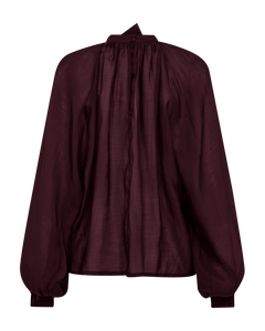 CMTILLY – BLUSE MIT SCHLEIFENDETAIL IN ROT