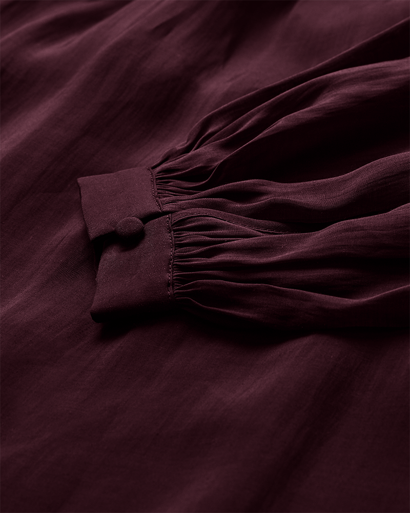 CMTILLY – BLUSE MIT SCHLEIFENDETAIL IN ROT