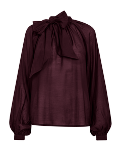 CMTILLY – BLUSE MIT SCHLEIFENDETAIL IN ROT
