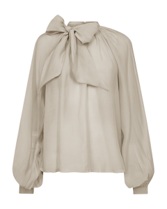 CMTILLY – BLUSE MIT SCHLEIFENDETAIL IN BEIGE
