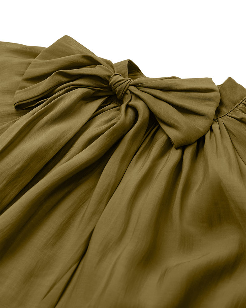 CMTILLY – BLUSE MIT SCHLEIFENDETAIL IN GRÜN