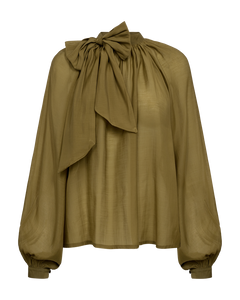 CMTILLY – BLUSE MIT SCHLEIFENDETAIL IN GRÜN