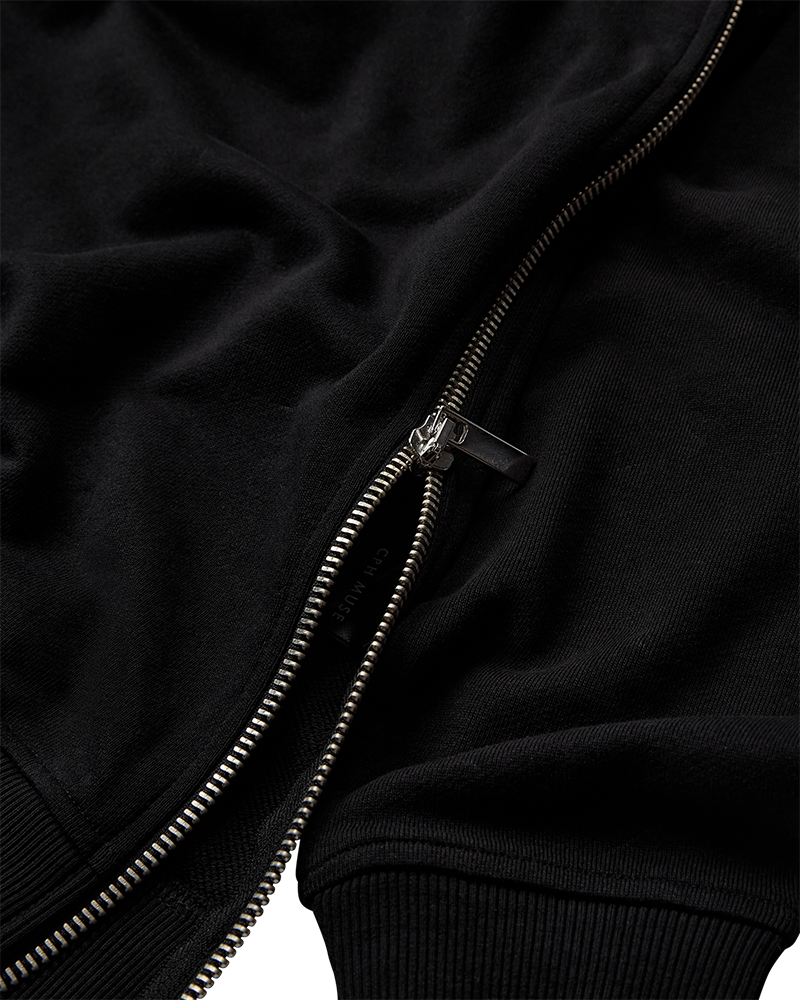 CMROCO – SWEATSHIRT MIT REISSVERSCHLUSS-DETAILS IN SCHWARZ