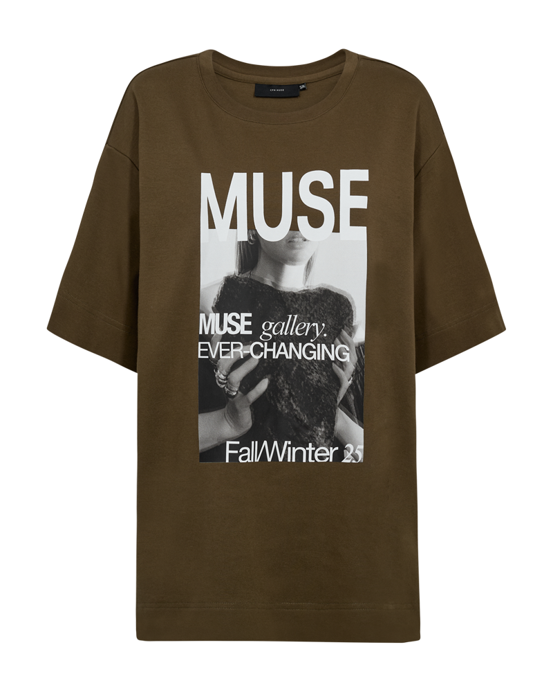 CMMUSE - OVERSIZED T-SHIRT MIT PRINT IN GRÜN
