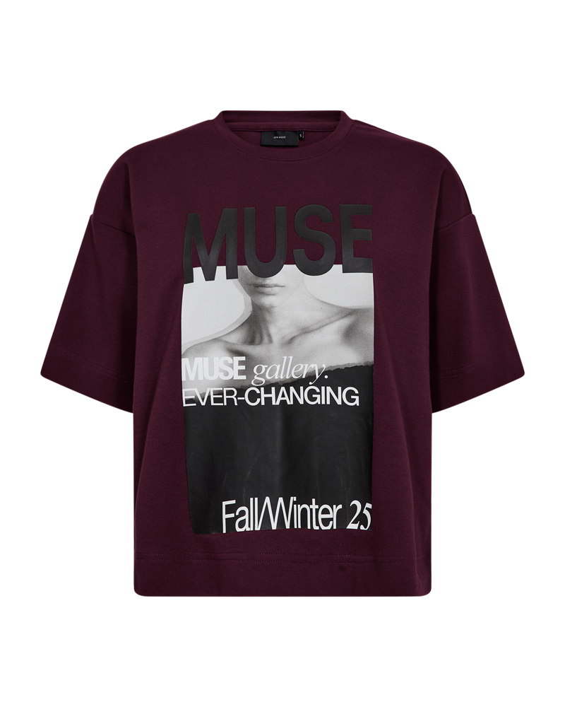 CMMUSE - OVERSIZED T-SHIRT MIT PRINT IN ROT
