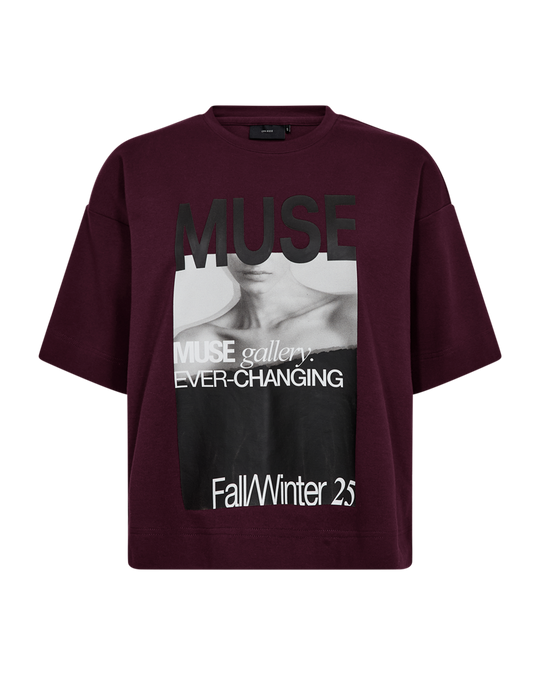 CMMUSE - OVERSIZED T-SHIRT MIT PRINT IN ROT