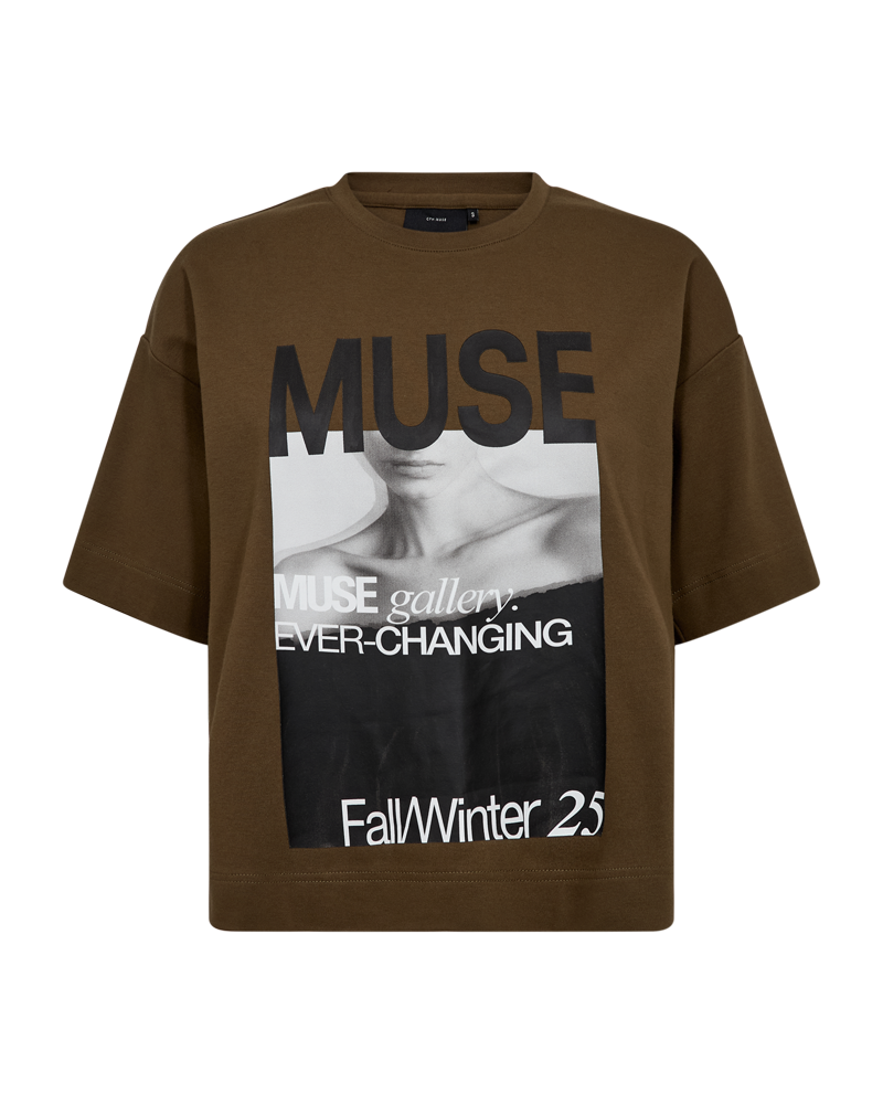 CMMUSE - OVERSIZED T-SHIRT MIT PRINT IN GRÜN