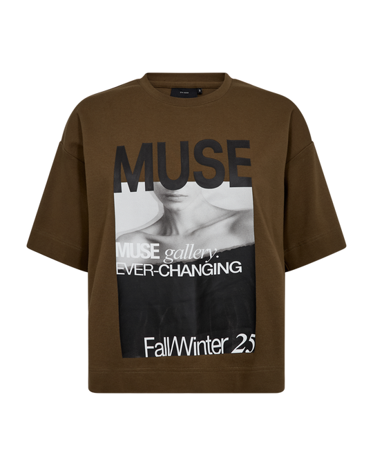 CMMUSE - OVERSIZED T-SHIRT MIT PRINT IN GRÜN