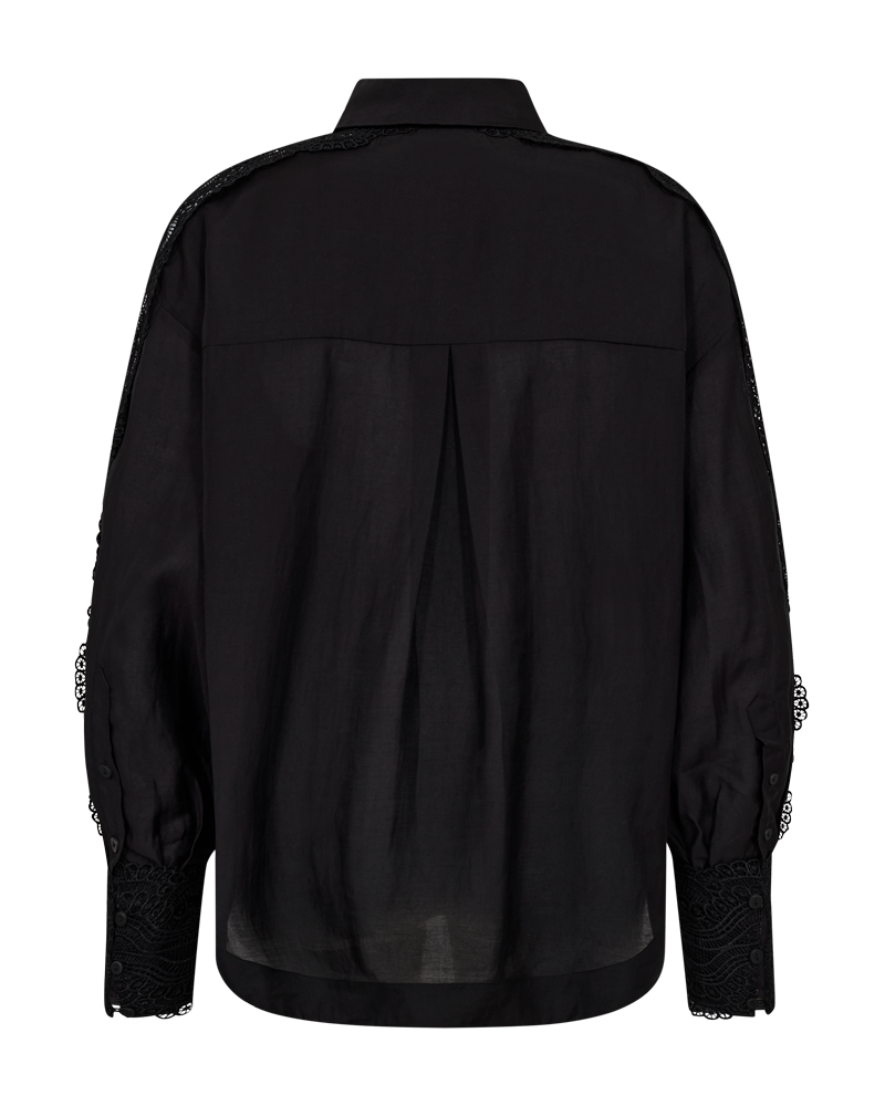 CMMOLLY – HEMD MIT CUT-AND-SEW-SPITZE IN SCHWARZ