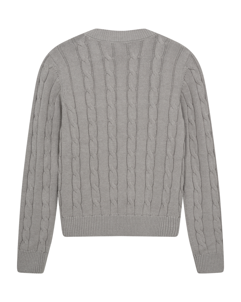 CMKOTOM – ZOPFSTRICKPULLOVER IN GRAU